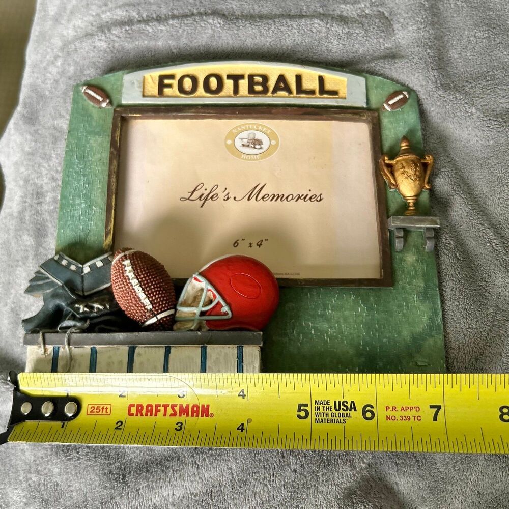 Football Sports Themed VTG Textured 3D Picture Frame Accent - Picture 7 of 7
